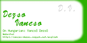 dezso vancso business card